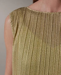 Donna Karan New York Women's Pleated Boat Neck Top