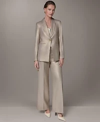Donna Karan New York Womens One Button Jacket Wide Leg Pants