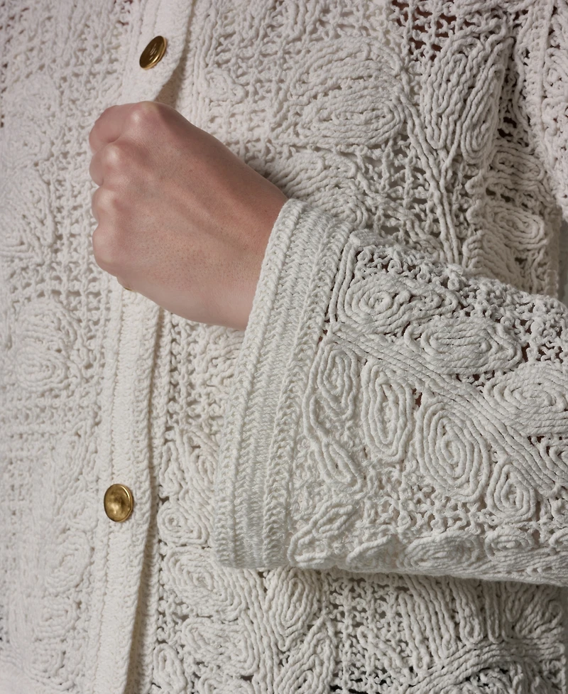 Donna Karan New York Women's Crochet Button-Front Jacket