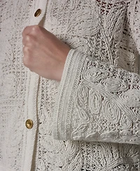 Donna Karan New York Women's Crochet Button-Front Jacket