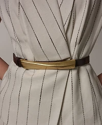 Donna Karan New York Women's Belted Pinstripe Vest