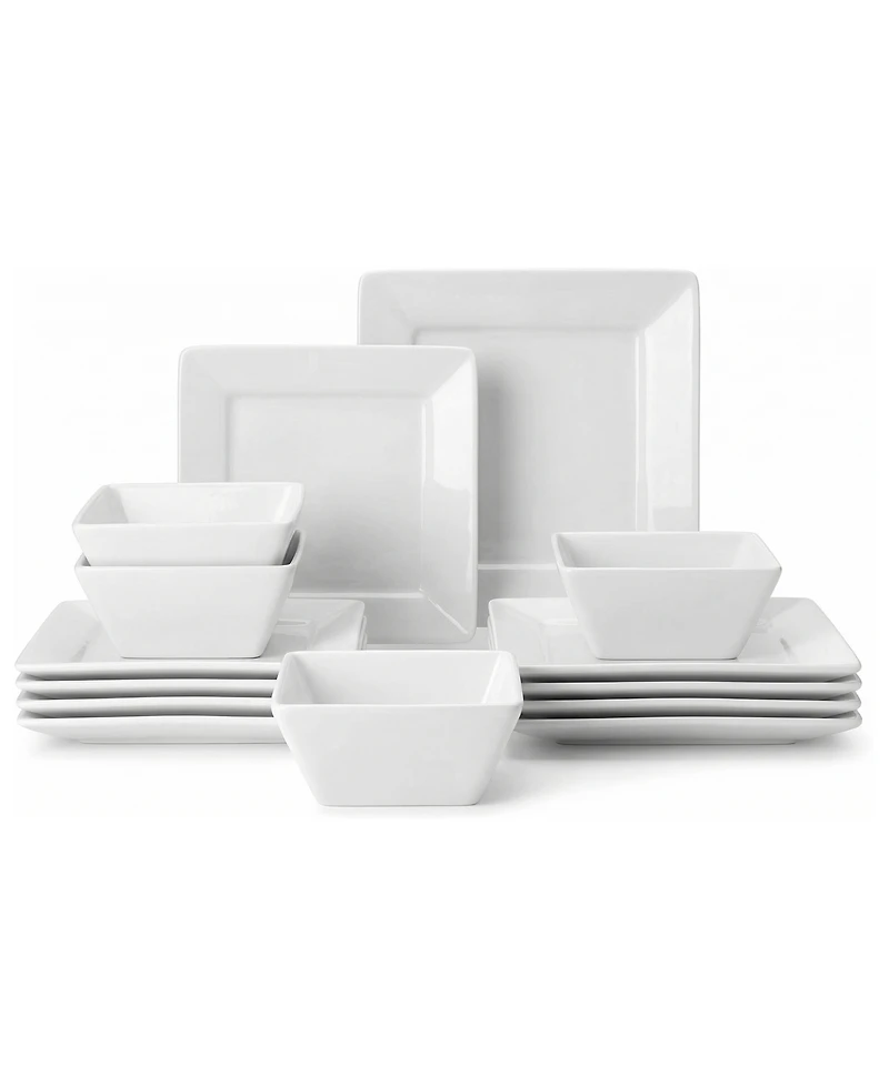 American Atelier Kingsley Casual Square 12-Piece Dinnerware Set, Service for 4