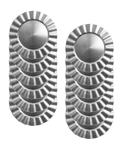 American Atelier Round Ruffled Charger Plate 12 Piece Dinnerware Set, Service for 12