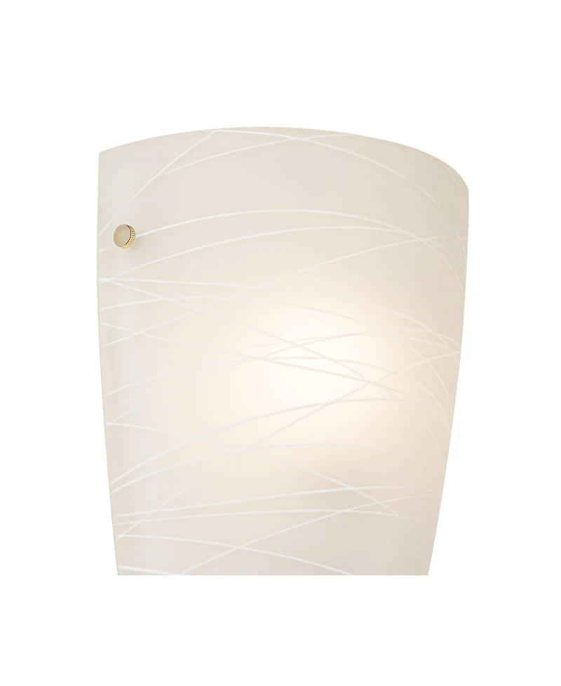 Possini Euro Design Modern Wall Light Sconces Set of 2 Striped Glass Pocket Hardwired 13 1/4" High Fixture Bedroom Bathroom