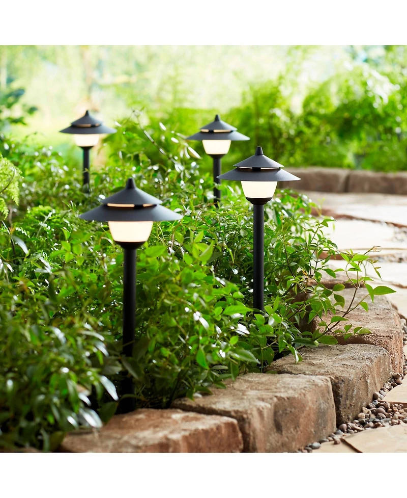 John Timberland Pollack 15" High Modern Outdoor Landscape Path Lights Porch House Set of 2 Led Bulb