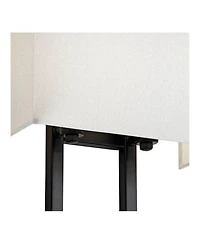 Possini Euro Design Modena Modern Wall Light Sconces Set of 2 Hardwire 9 1/2" Fixture Silvery Faux Silk Shade for Bedroom Reading Living Room