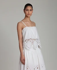 Avec Les Filles Women's Cutwork Detail Bandeau Top