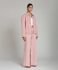 Avec Les Filles Women's Mid-Rise Striped Drawstring Pants