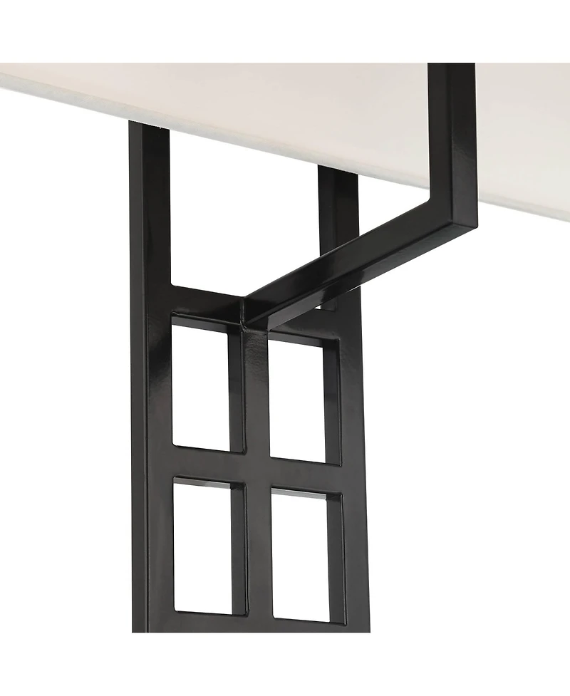 Possini Euro Design Ventano Modern Wall Lamps Set of 2 Plug-In 16" Fixture Linen Fabric Shades for Bedroom Mirror