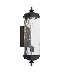 John Timberland Valentino 22" High Modern Outdoor Wall Light Fixture Mount Porch House Weatherproof Metal Water Glass Shade