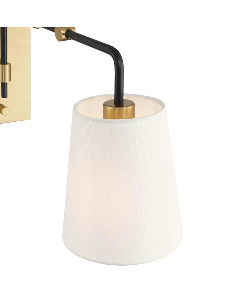 Possini Euro Design Possini Euro Azune 17"H Antique Brass Swing Arm Plug-In Wall Lamp