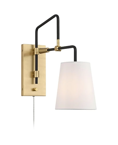 Possini Euro Design Possini Euro Azune 17"H Antique Brass Swing Arm Plug-In Wall Lamp
