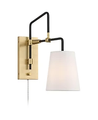 Possini Euro Design Possini Euro Azune 17"H Antique Brass Swing Arm Plug-In Wall Lamp