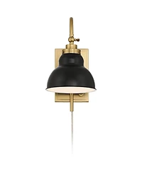 Possini Euro Design Possini Euro Lilith 13 1/2" High Antique Brass Plug-In Wall Light