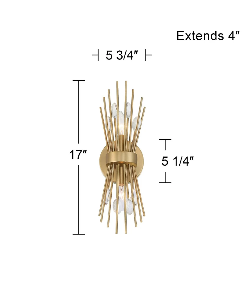 Possini Euro Design Possini Euro Janae 17" High Warm Brass Starburst 2-Light Wall Sconce