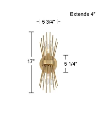Possini Euro Design Possini Euro Janae 17" High Warm Brass Starburst 2-Light Wall Sconce