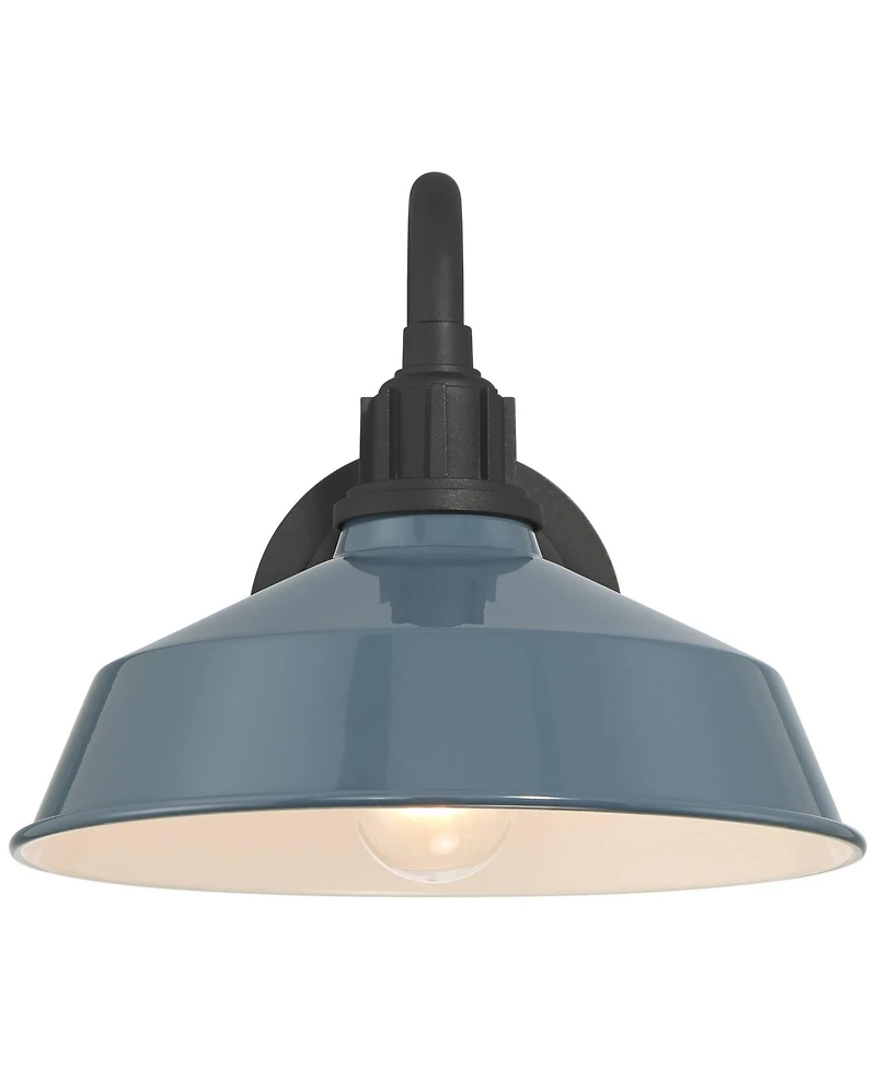 Franklin Iron Works Franklin Iron Arnett 10 1/2" High Denim Blue Outdoor Barn Wall Light