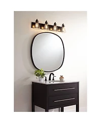Possini Euro Design Bath Kit: Possini Euro Cindy Bath Light with Uttermost Webster Wall Mirror