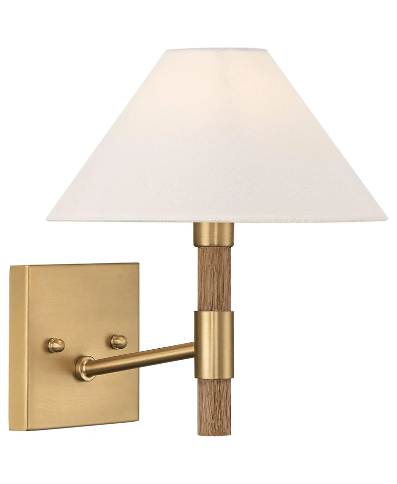 Possini Euro Design Possini Euro Conrad 11"H Brushed Champagne Wood Wall Sconce Set of 2