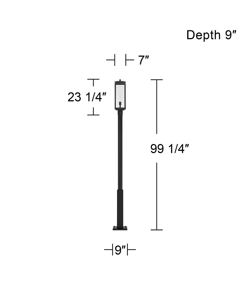 Possini Euro Design Possini Euro Atkins 99 1/4"H Die Cast Matte Black Outdoor Post Light