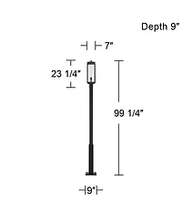 Possini Euro Design Possini Euro Atkins 99 1/4"H Die Cast Matte Black Outdoor Post Light