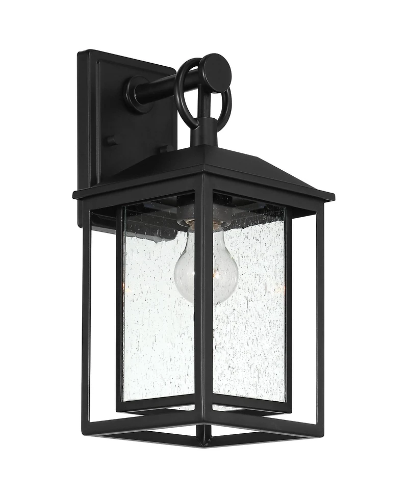 John Timberland Franklin Iron Works Califa Mission Outdoor Wall Light Fixture Metal 15 1/4" Clear Seedy Glass