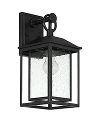 John Timberland Franklin Iron Works Califa Mission Outdoor Wall Light Fixture Metal 15 1/4" Clear Seedy Glass