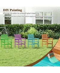 Gouun Wooden Patio Dining Chairs Set of 2 with Inclined Backrests and Armrests