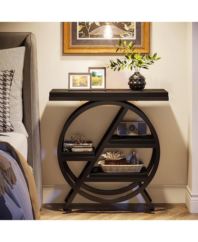 Tribesigns End Table for Living Room, 3-Tier Faux Marble Side Table, Wood Narrow Sofa Modern Nightstand and Bedside Bedroom