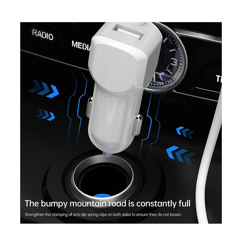 Artudatech 40W 8-Port Car Charger with PD20W Fast Charging and Digital Display