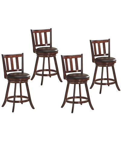 Costway 25'' Swivel Bar stool Leather Padded Dining Kitchen Pub Bistro Chair