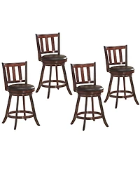Costway 25'' Swivel Bar stool Leather Padded Dining Kitchen Pub Bistro Chair