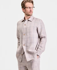 Club Room Men's Dash Plaid Linen Overshirt, Macy's Exclusive - Yd