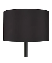 Possini Euro Design Meridian Modern 72" Tall Floor Lamp Black Metal Light Blaster Led Black Drum Shade for Living Room Bedroom Office House