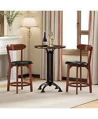Costway 23.5" Bar Stool with Curved Backrest Footrest Counter Height Stools