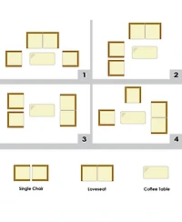 Gymax 4 Pieces Patio Rattan Conversation Furniture Set Outdoor w/ Cushion