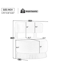 Rainsken Modern Farmhouse Style Accent Chair with Thatched-Roof Inspired Wooden Base, Soft Upholstered Seating Chair for Living Room and Bedroom