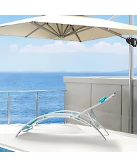 homfan Set of 2 Aluminum Patio Chaise Lounge Chairs - Outdoor Adjustable Recliners