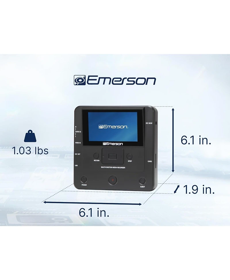 Emerson Emt-1200 Media Recorder with Lcd Screen to Record Videos, Music, and Photos from Phone to Dvd