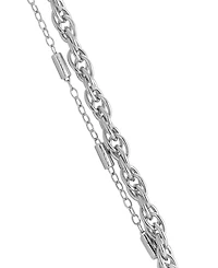 Symbols of Faith Pewter Cross Oval Rose Quartz Necklace