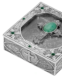 Symbols of Faith Pewter Jade Green Semi Precious Rosary Box