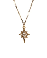 Symbols of Faith 14K Gold Dipped Crystal Glass Stones Star of Bethlehem 16" Necklace