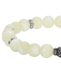 Symbols of Faith Silver Tone Mop Bead Prayer Bracelet
