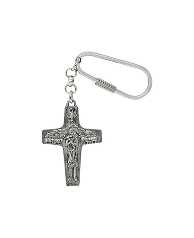 Symbols of Faith Silver Tone Pope Francis Cross Key Fob
