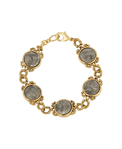 Symbols of Faith Gold Pewter Tone Mary Child Clasp Bracelet