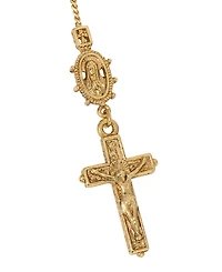 Symbols of Faith Gold Tone Crucifix Hand Rosary