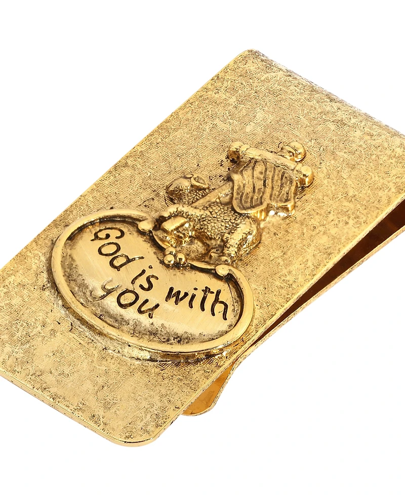Symbols of Faith 14K Gold-Dipped "God Is With You" Money Clip