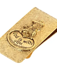 Symbols of Faith 14K Gold-Dipped "God Is With You" Money Clip