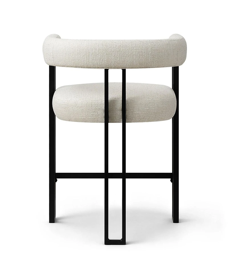 Maison Boucle 24" Upholstered Counter Height Stools with Arms for Kitchen, Set of 2