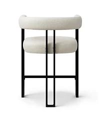 Maison Boucle 24" Upholstered Counter Height Stools with Arms for Kitchen, Set of 2